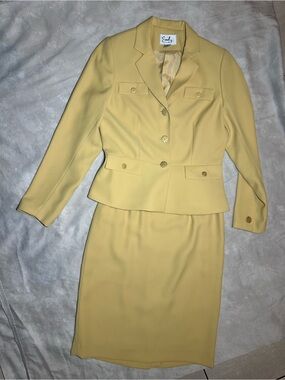Vintage Emme Yellow Skirt Suit size 4P